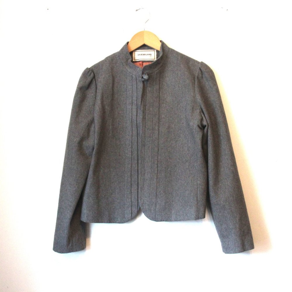Vintage David Benjamin Grey Cropped Jacket - image 2